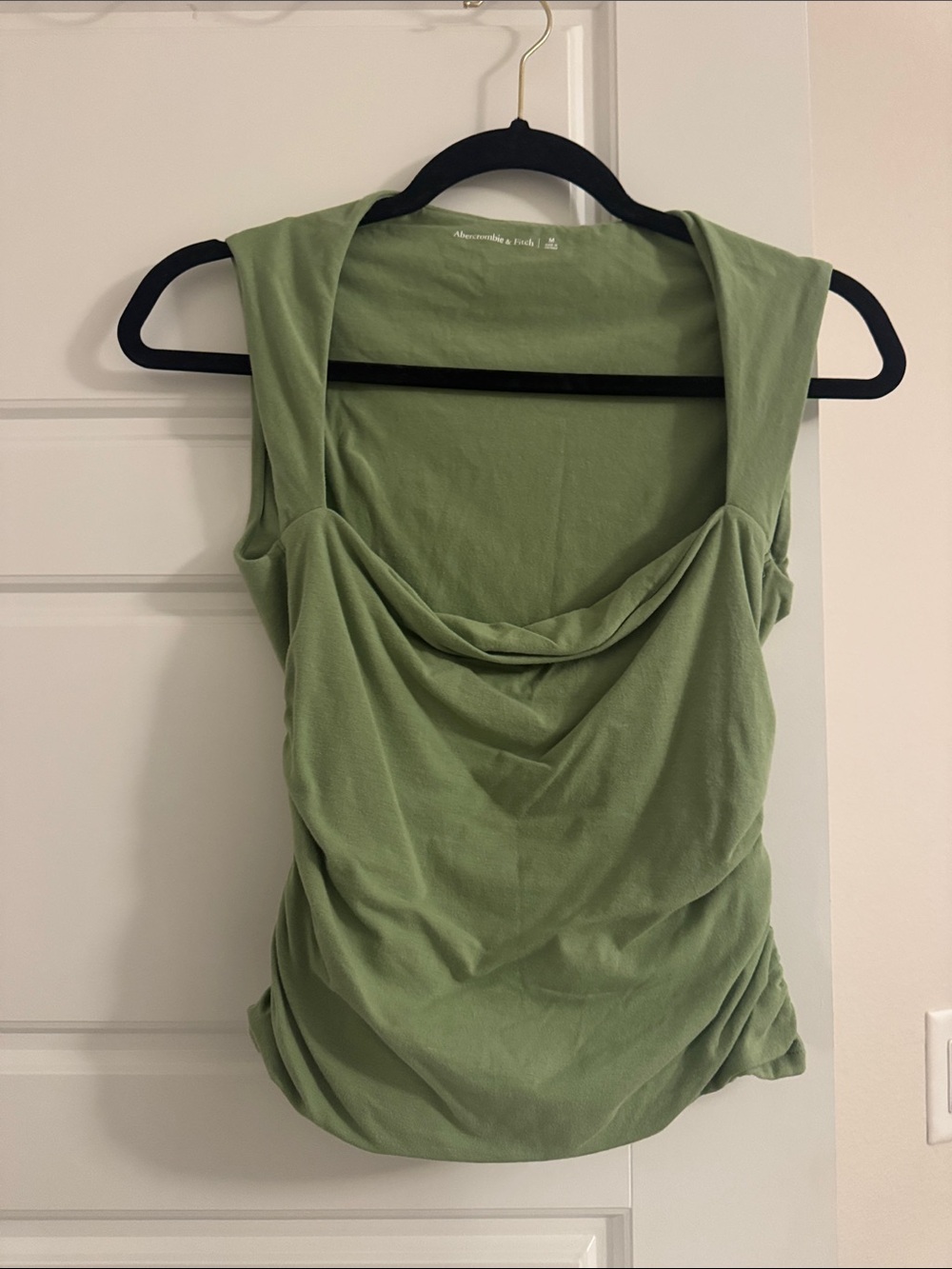 Abercrombie & Fitch Light Olive Draped Tank Top